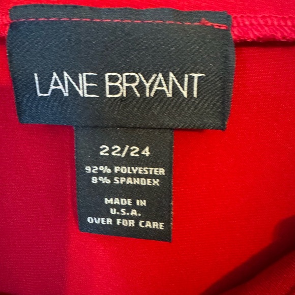 LANE BRYANT RED MOCK WRAP TOP PLUS SIZE: 22/24 #X - Picture 8 of 8